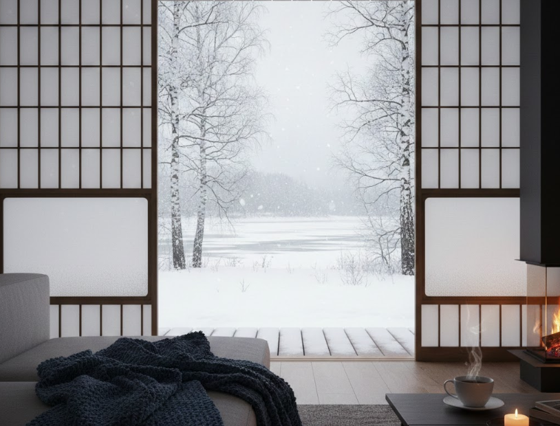 paneles japoneses en invierno