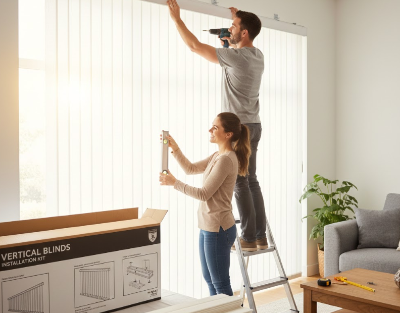 cómo instalar cortinas verticales